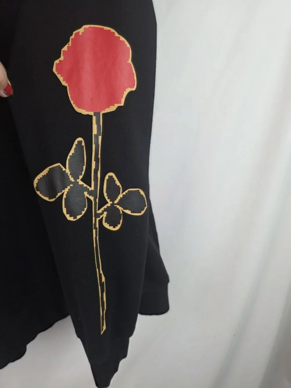 Palm Angels Men's Sweatshirt Hoodie Size XXL Black Roses Fleece Top - Picture 5 of 10